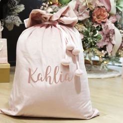 Personalised Pink Velvet Santa Sack Best Sale