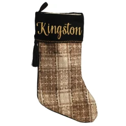 Personalised Plaid Christmas Stocking Cheap