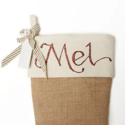 Personalised Plain Burlap Christmas Stocking Discount