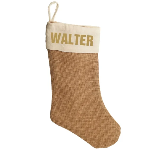 Personalised Plain Burlap Christmas Stocking Discount