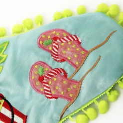 Personalised Pom Pom Beach Tree Christmas Stocking Outlet