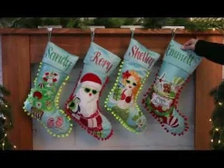 Personalised Pom Pom Beach Christmas Stocking Store