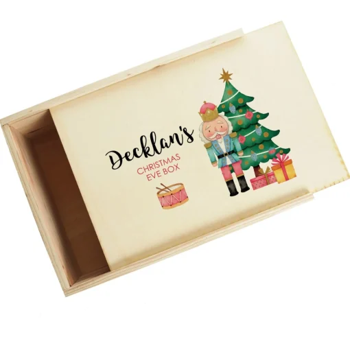 Personalised Printed Wooden Christmas Eve Box - Nutcracker Cheap