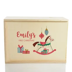 Personalised Printed Wooden Christmas Eve Box - Rocking Horse Outlet