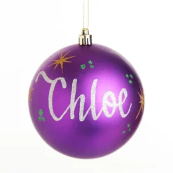 Personalised Purple Shatterproof Christmas Bauble New
