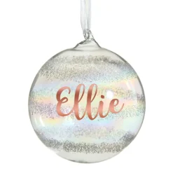 Personalised Rainbow Glass Christmas Bauble Cheap