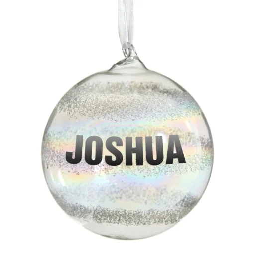 Personalised Rainbow Glass Christmas Bauble Cheap