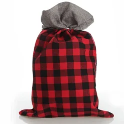 Personalised Red and Black Buffalo Check Christmas Santa Sack Flash Sale
