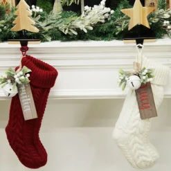 Personalised Red Cable Knit Christmas Stocking Flash Sale