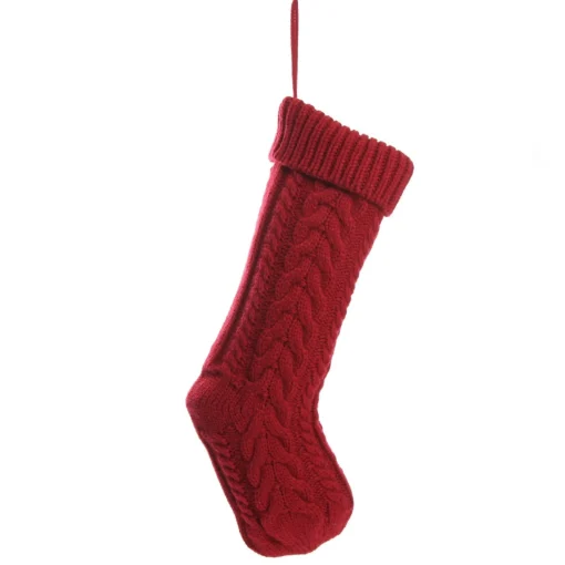 Personalised Red Cable Knit Christmas Stocking Flash Sale