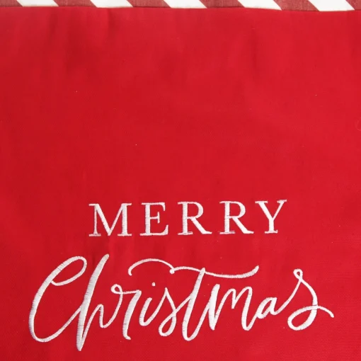 Personalised Red Merry Christmas Santa Sack with Candy Cane Stripe Trim New
