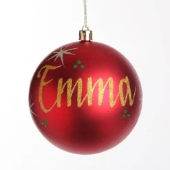 Personalised Red Shatterproof Christmas Bauble Best Sale