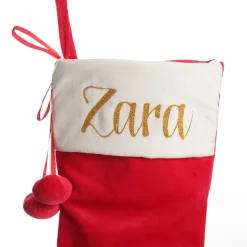 Personalised Red Velvet Christmas Stocking Outlet