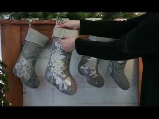 Personalised Silver Poinsettia Christmas Stocking Online