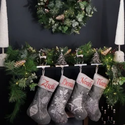 Personalised Silver Snowflake Christmas Stocking Discount