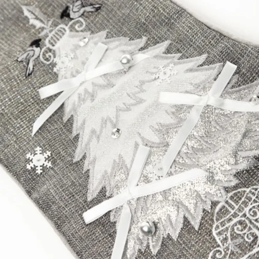 Personalised Silver Tree Christmas Stocking Sale