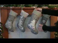 Personalised Silver Tree Christmas Stocking Sale