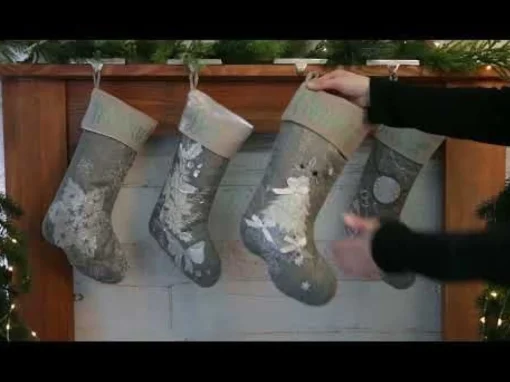 Personalised Silver Tree Christmas Stocking Sale