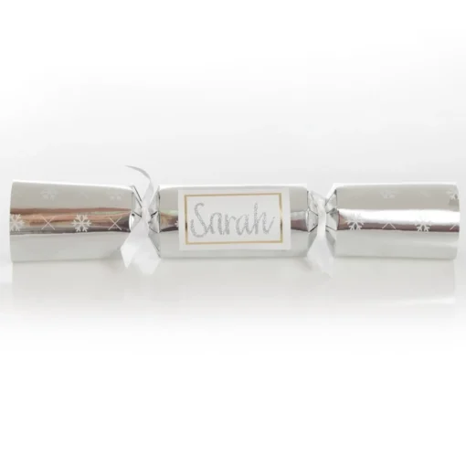 Personalised Silver with White Snowflake Bon Bon - Single Flash Sale