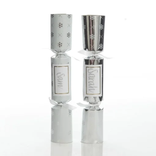Personalised Silver with White Snowflake Bon Bon - Single Flash Sale