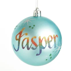 Personalised Sky Blue Shatterproof Christmas Bauble Store
