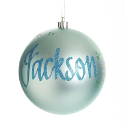 Personalised Sky Blue Shatterproof Christmas Bauble Store
