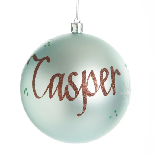 Personalised Sky Blue Shatterproof Christmas Bauble Store