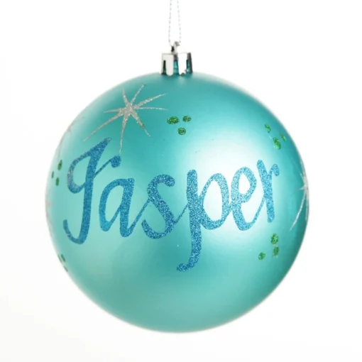 Personalised Sky Blue Shatterproof Christmas Bauble Store