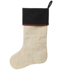 Personalised Vintage Reindeer Christmas Stocking - Black Cuff Outlet