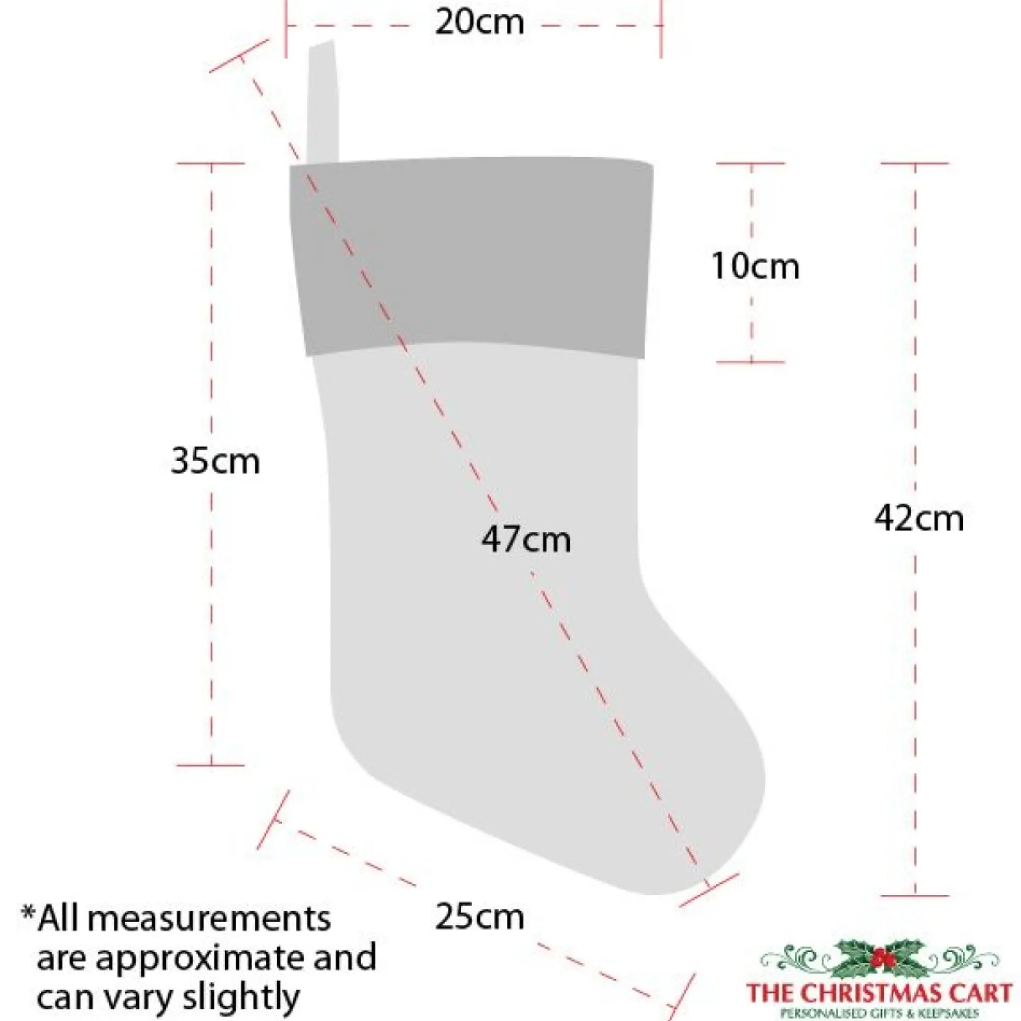 Personalised Vintage Reindeer Christmas Stocking - Black Cuff Outlet