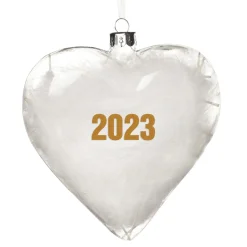 Personalised White Feather Glass Heart - Our First Christmas as Mr & Mrs Fashion