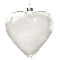Personalised White Feather Glass Heart - Forever in Our Hearts Clearance