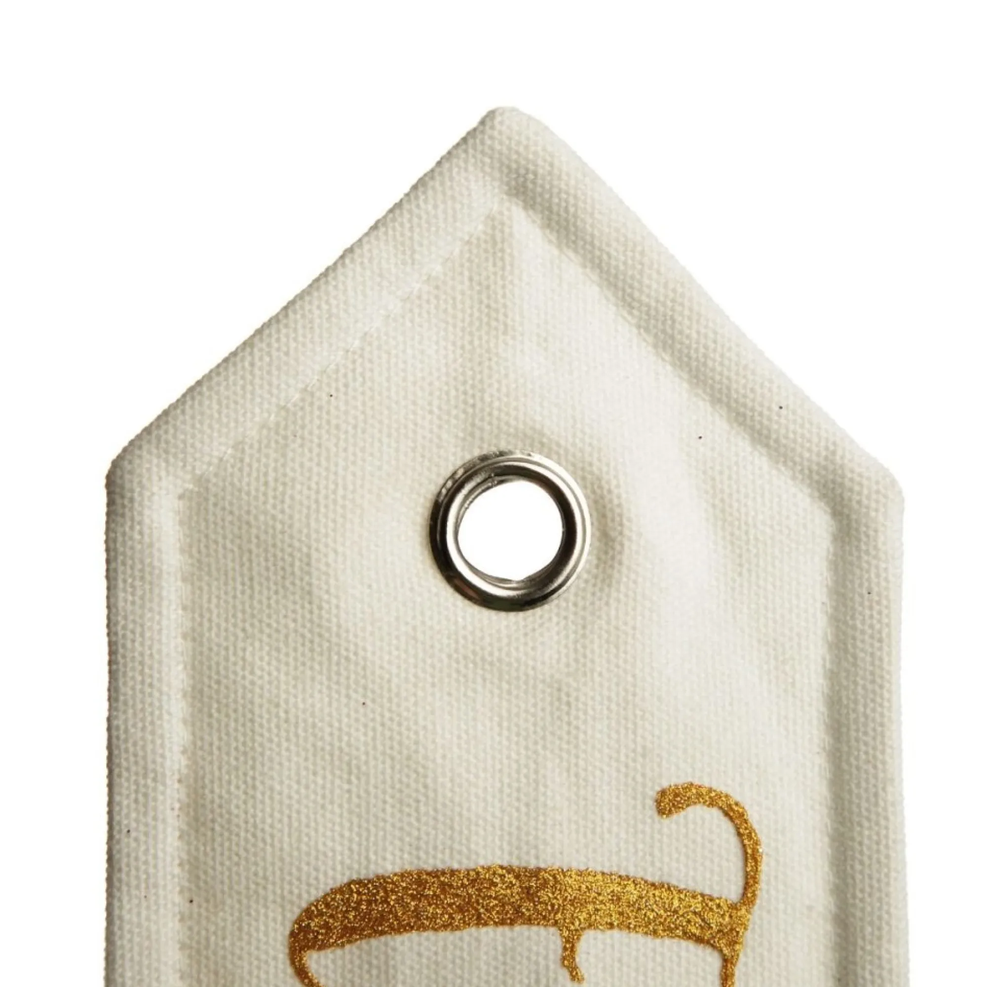 Personalised White Linen Santa Sack Tag Small Clearance