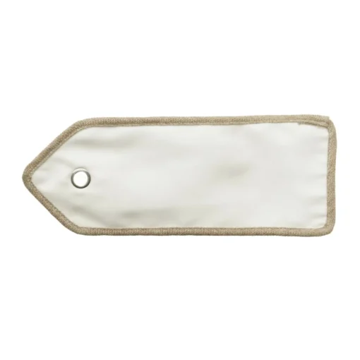 Personalised White Linen Santa Sack Tag with Burlap Piping Online