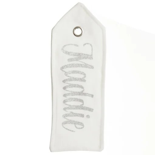 Personalised White Linen Santa Sack Tag Outlet