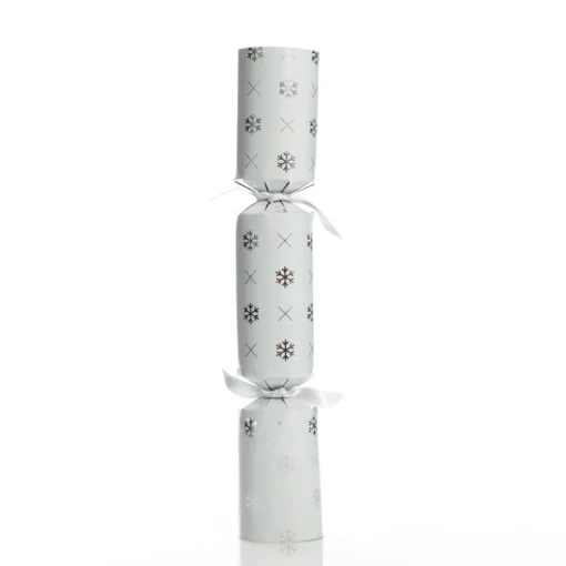 Personalised White with Silver Snowflake Bon Bon - Single Fashion