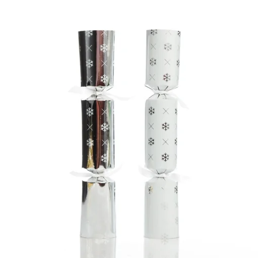 Personalised White with Silver Snowflake Bon Bon - Single Fashion