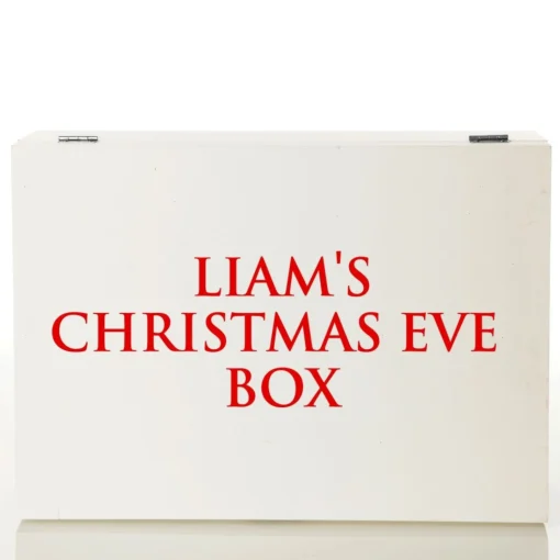 Personalised White Wooden Christmas Eve Box Shop