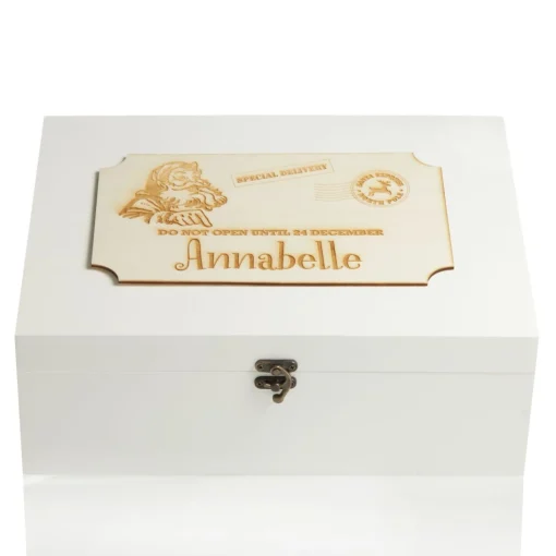 Personalised Wooden Christmas Eve Box with Express Delivery Plaque Store