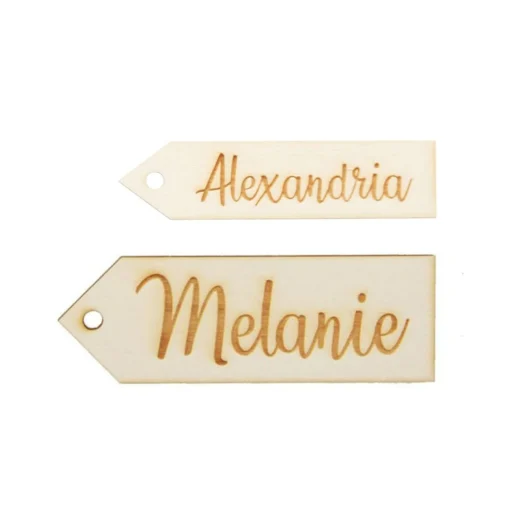 Personalised Wooden Etched Name Tags - Set of 6 Best Sale