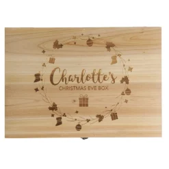 Personalised Wreath Wooden Christmas Eve Box Best
