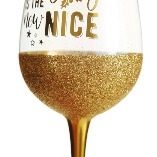 Personanlised Naughty is the New Nice Christmas Wine Glass Best