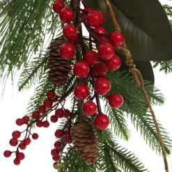 Pinecone and Red Berry Mixed Leaf Christmas Spray Store