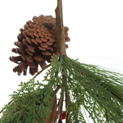 Pinecone and Red Berry Mixed Leaf Christmas Spray Store