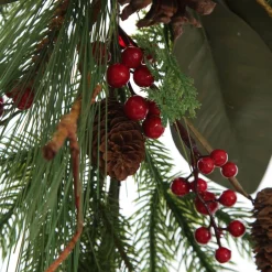 Pinecone and Red Berry Mixed Leaf Christmas Garland Store
