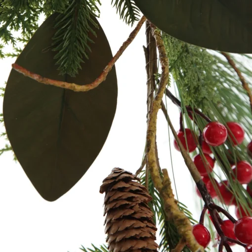 Pinecone and Red Berry Mixed Leaf Christmas Garland Store