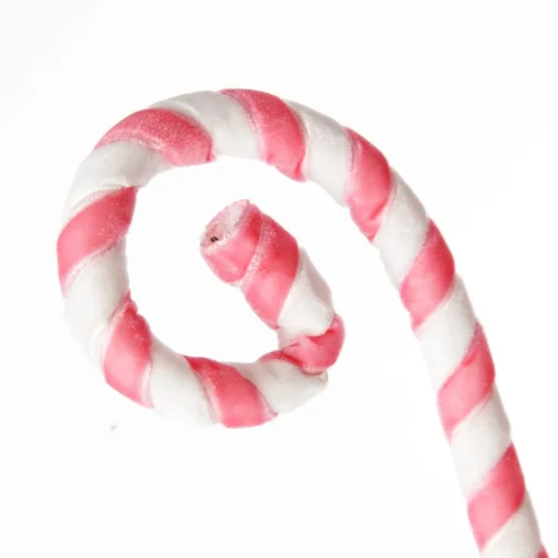 Pink and White Velvet Candy Cane Pick New