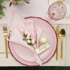 Pink Bamboo Look Charger Plate Fashion