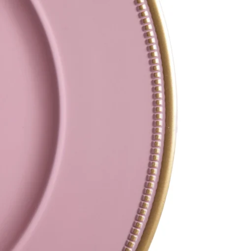 Pink Charger Plate with Gold Edging Fashion