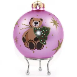 Pink Christmas Bear with Tree Bauble Sale